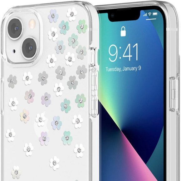 NWT Kate Spade ♠️ Flower Sparkle iPhone SE (2022) & 8/7/6S/6 Clear Phone Case